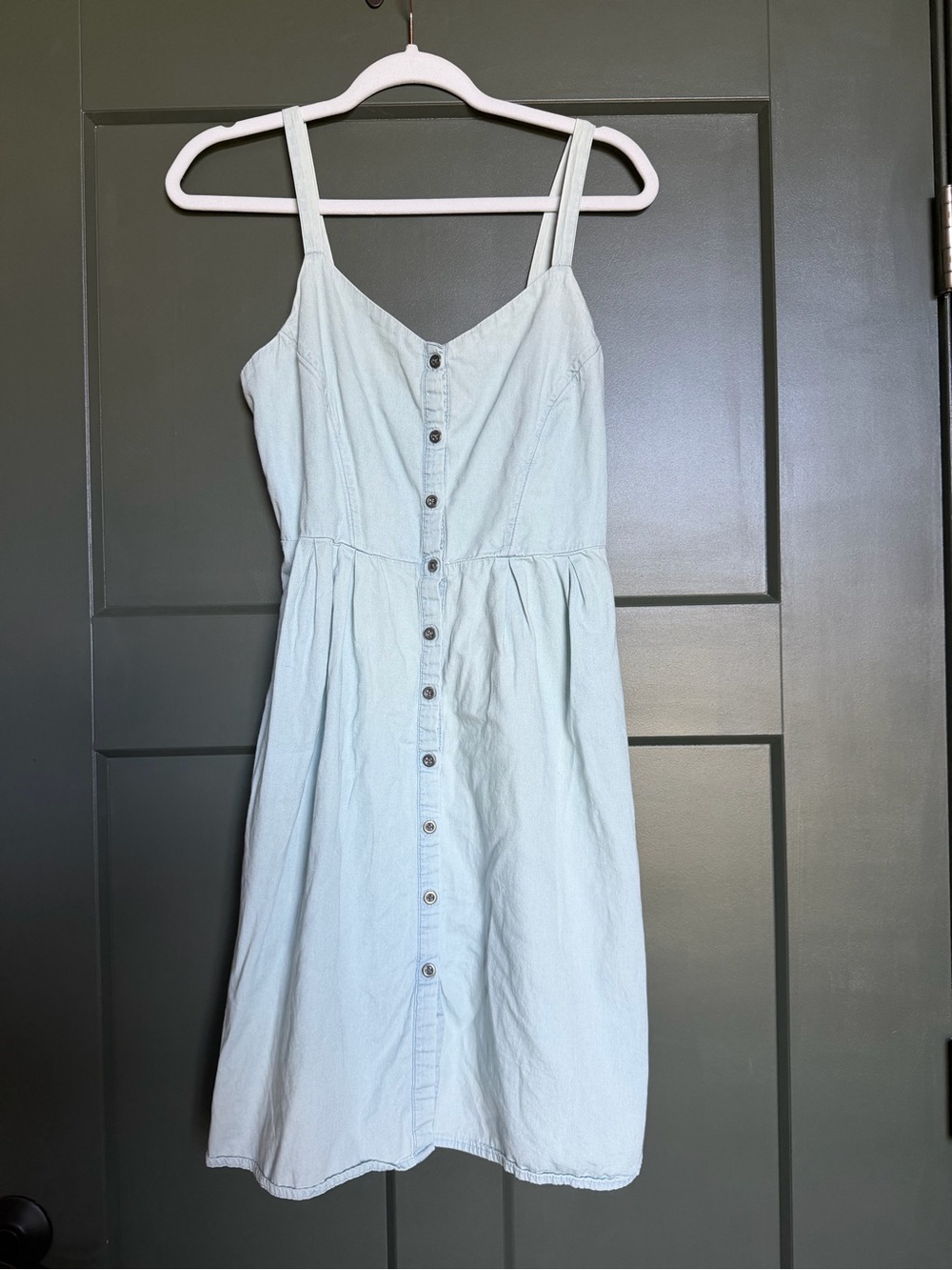 Old Navy Light Blue Button-Front Mini Dress